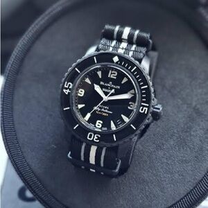 Blancpain x Swatch Ocean of Storms Scuba Fifty Fathoms Watch — Full Set